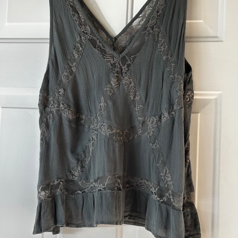 American Eagle Blue Green Lace Sleeveless Top *Size XL
